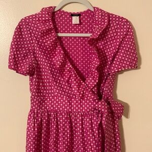 J Crew pink 100% silk wrap dress